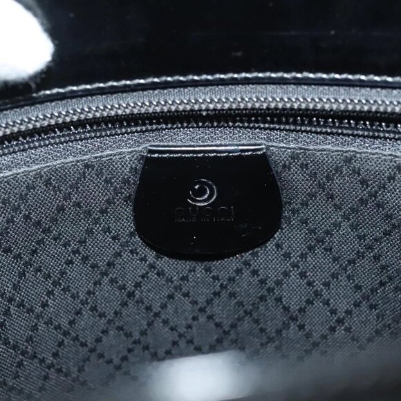 GUCCI Bamboo Hand Bag Canvas Outlet Black Silver 002 1998 0441 Auth BA3228 - Picture 10 of 16